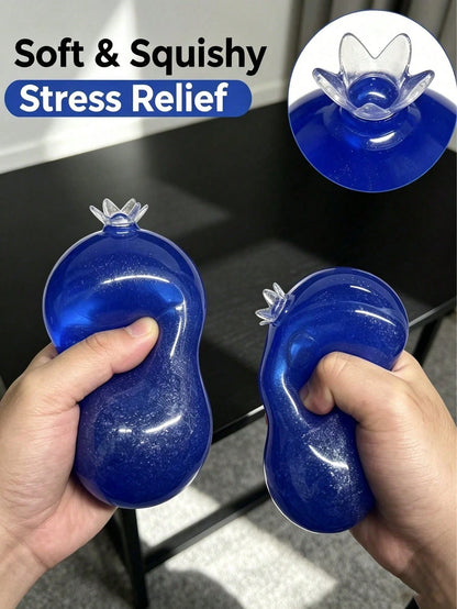 1pc Giant Blueberry Squishy Toy Jelly Texture Slow Rebound Desktop Decor Stress Relief For Birthday Easter Halloween Christmas Party Gift Dumpling Style Random Style & Packaging