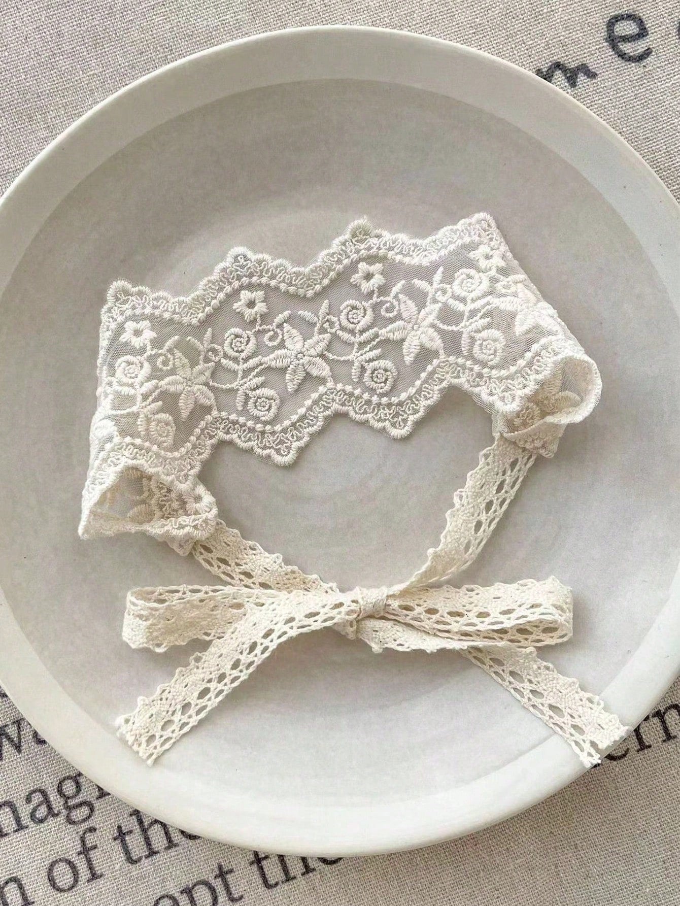 1pc Girls/Baby Vintage Floral Lace Headband, Fresh Scandinavian Style, Decorative Accessory, Suitable For Daily Wear, Party, Gift