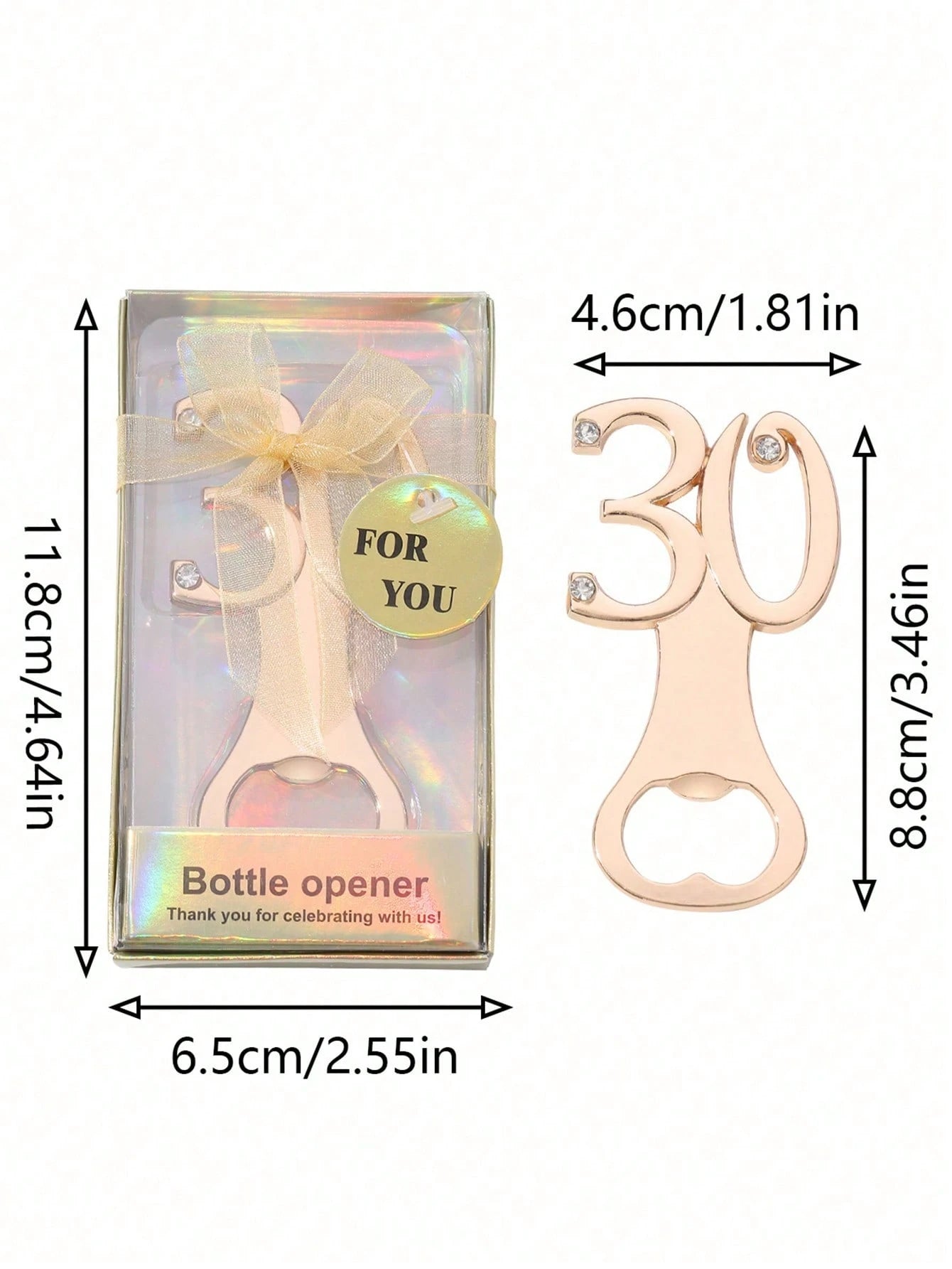 1pc Golden Number Bottle Opener, Birthday Gift Party Gathering Gift, Home Bar Tools, Elegant Golden Number Design For Wedding Anniversary & Birthday Party Favor