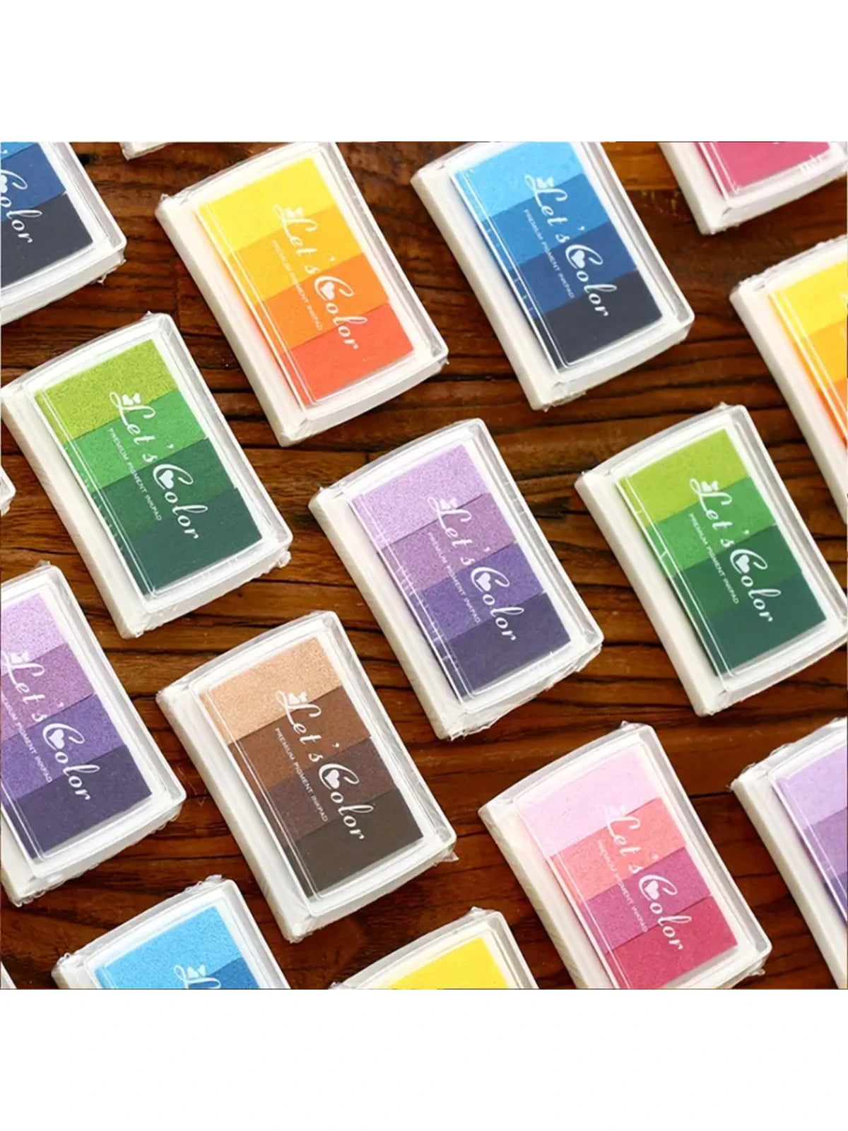 1pc Gradient Stamp Ink Pad, 4 Gradient Colors Craft Ink Pad, Rubber Stamp For Scrapbooking, Card Craft Decorative Paper, Scrapbooking, Wood Fabric, Best Gift