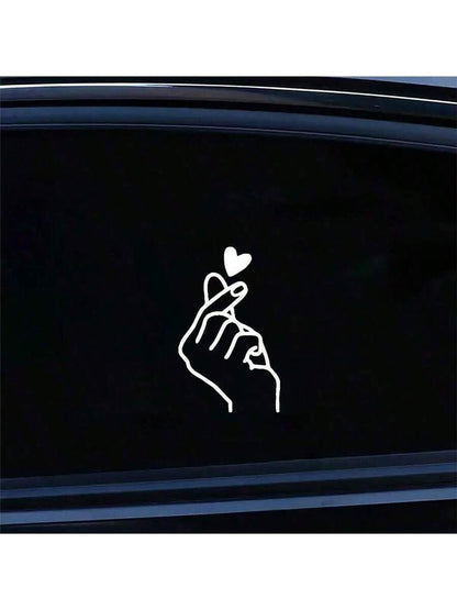 1pc Hand Heart Gesture Friendly Car Stickers Funny Vinyl Decal