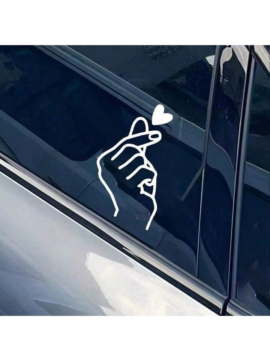1pc Hand Heart Gesture Friendly Car Stickers Funny Vinyl Decal
