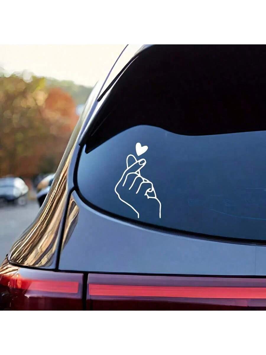 1pc Hand Heart Gesture Friendly Car Stickers Funny Vinyl Decal