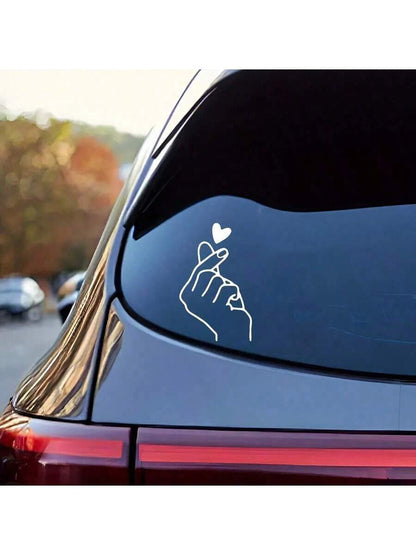 1pc Hand Heart Gesture Friendly Car Stickers Funny Vinyl Decal
