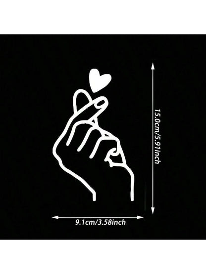 1pc Hand Heart Gesture Friendly Car Stickers Funny Vinyl Decal