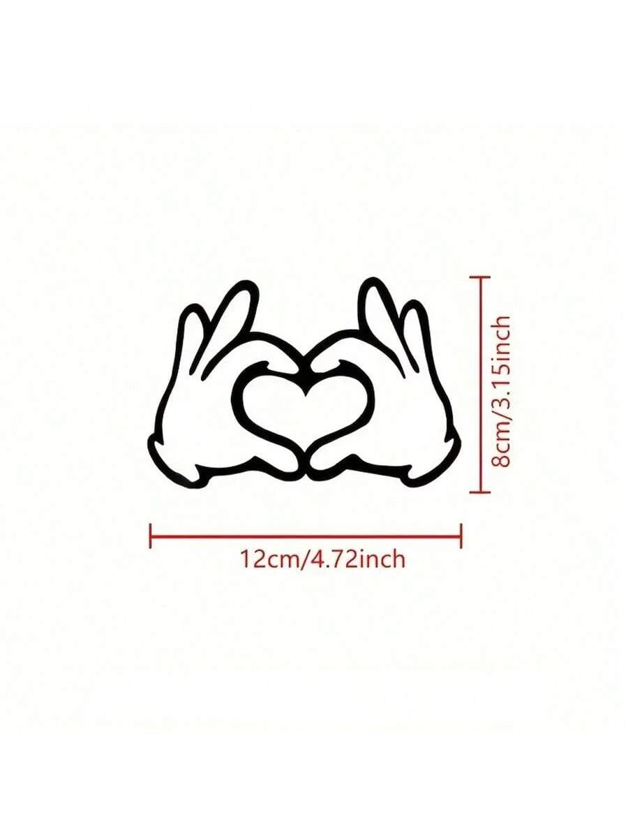 1pc Heart-Shaped Sticker Cartoon Decal For Car Truck Window Laptop Cup Decoration