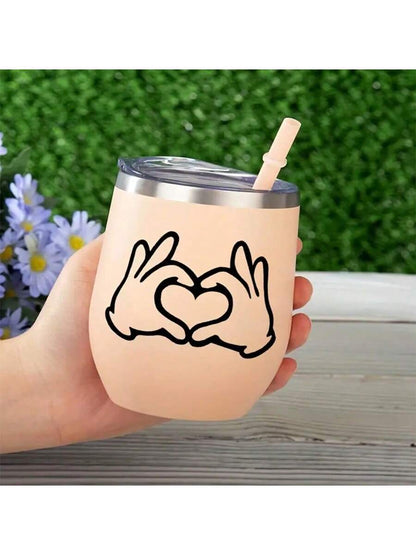 1pc Heart-Shaped Sticker Cartoon Decal For Car Truck Window Laptop Cup Decoration