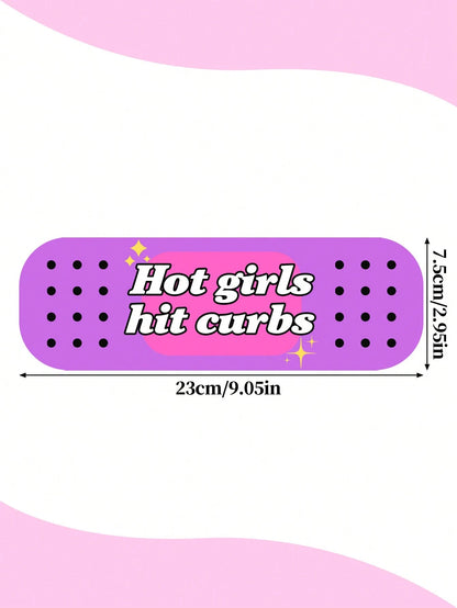 1pc Hot Girls Hit Curbs Car Bandaid| Funny Bumper Sticker, Cute Car Stickers, Exquisite Car Stickers, Suitable For Cars, Computers, Bicycles