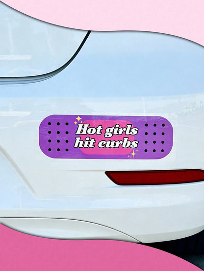 1pc Hot Girls Hit Curbs Car Bandaid| Funny Bumper Sticker, Cute Car Stickers, Exquisite Car Stickers, Suitable For Cars, Computers, Bicycles