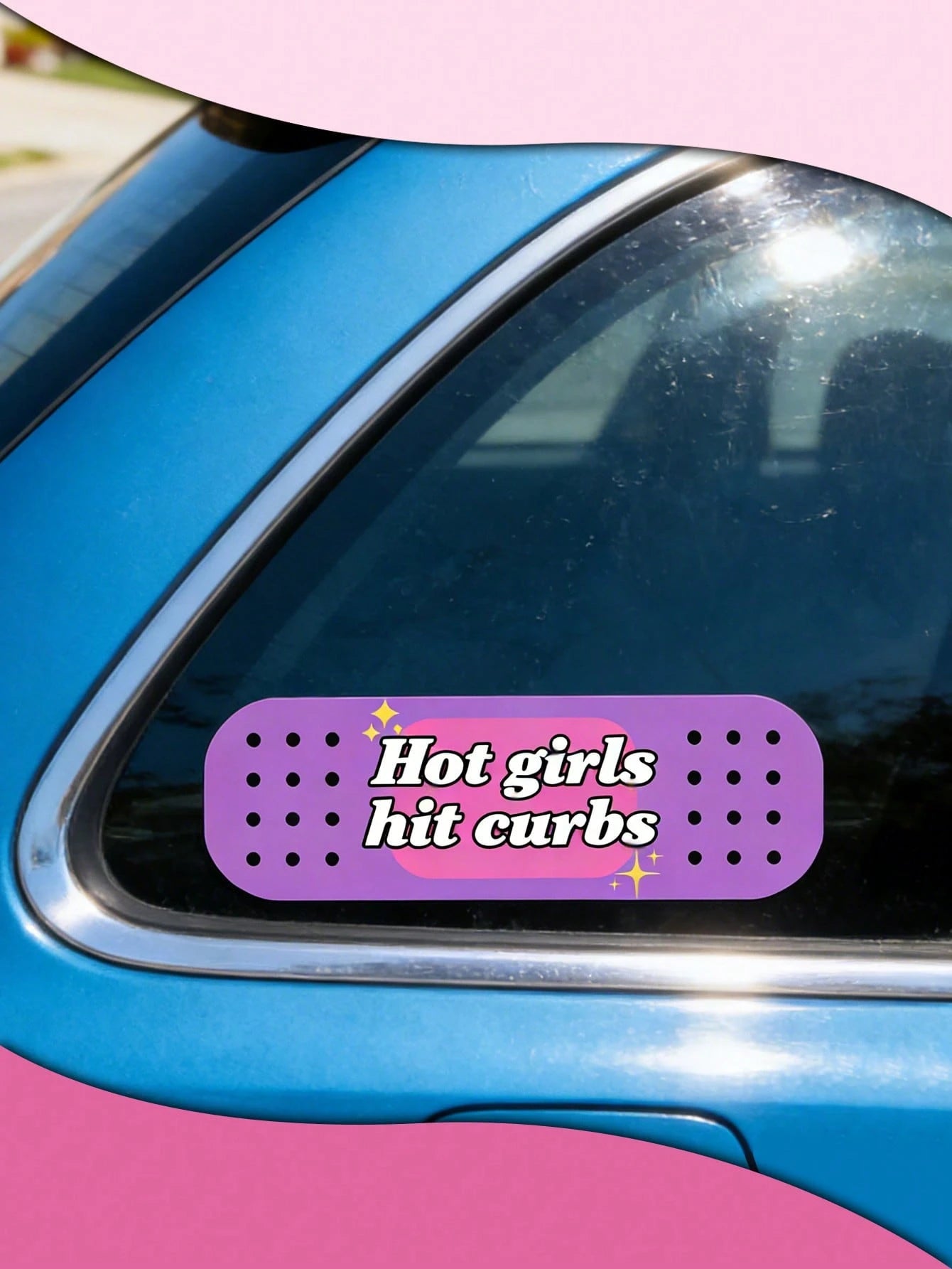 1pc Hot Girls Hit Curbs Car Bandaid| Funny Bumper Sticker, Cute Car Stickers, Exquisite Car Stickers, Suitable For Cars, Computers, Bicycles