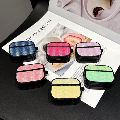 1pc Iridescent Woven Pattern Fashion Apple Earphone Protective Case, Scratch-Resistant, Wear-Resistant, Non-Fading, Strong Protection, Dust-Proof, Stylish And Beautiful, Suitable For Teenagers And You