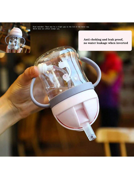 1pc Kids Water Bottle, Student Drinking Cup, Cute Water Bottle With Straw, Scaled Water Bottle, Kindergarten Suction Ball Water Bottle, Anti-Choke Straw Cup, 250ml/350ml Capacity