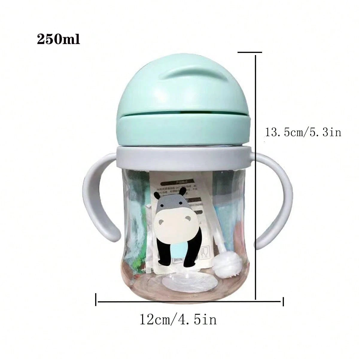 1pc Kids Water Bottle, Student Drinking Cup, Cute Water Bottle With Straw, Scaled Water Bottle, Kindergarten Suction Ball Water Bottle, Anti-Choke Straw Cup, 250ml/350ml Capacity