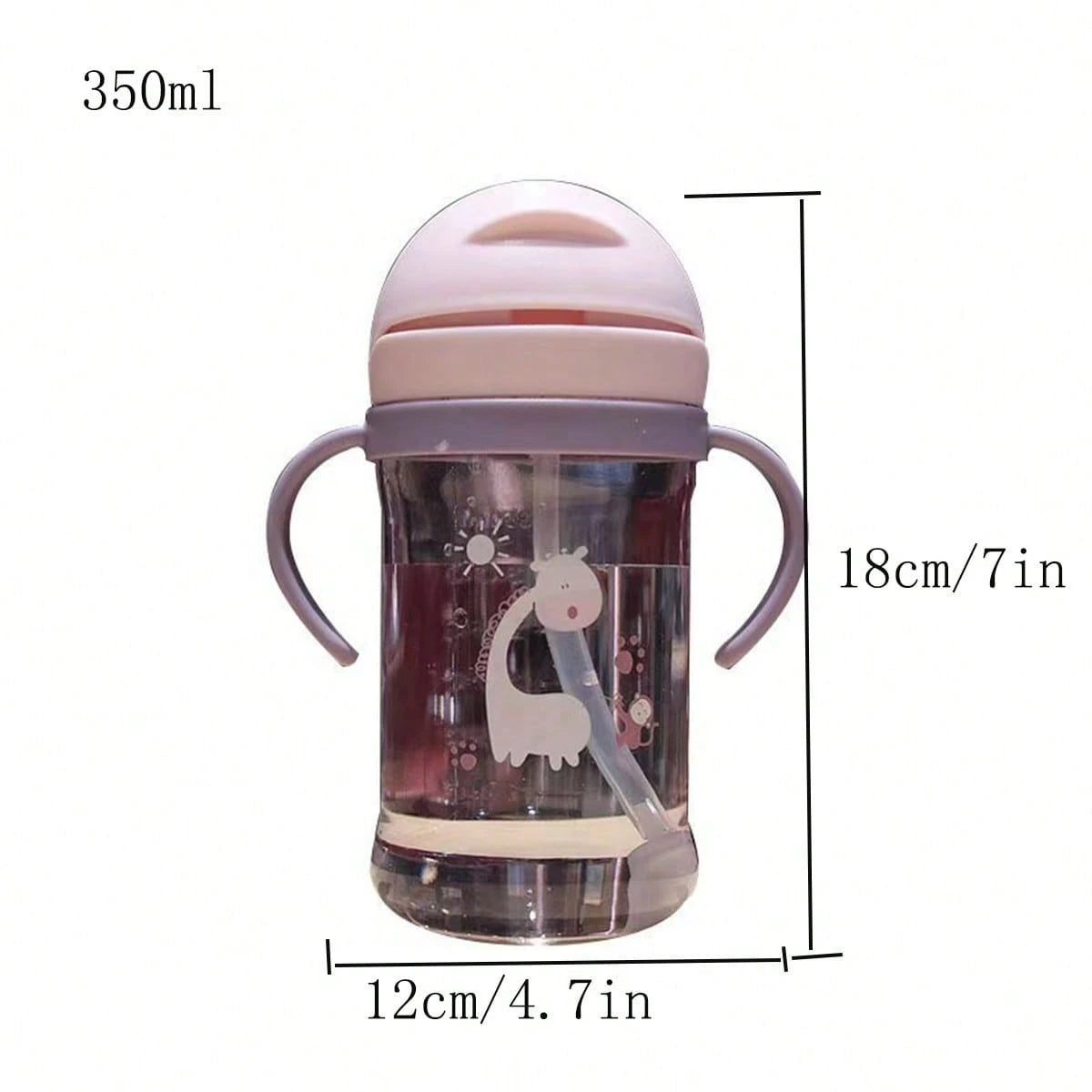 1pc Kids Water Bottle, Student Drinking Cup, Cute Water Bottle With Straw, Scaled Water Bottle, Kindergarten Suction Ball Water Bottle, Anti-Choke Straw Cup, 250ml/350ml Capacity