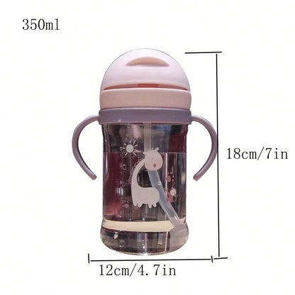 1pc Kids Water Bottle, Student Drinking Cup, Cute Water Bottle With Straw, Scaled Water Bottle, Kindergarten Suction Ball Water Bottle, Anti-Choke Straw Cup, 250ml/350ml Capacity