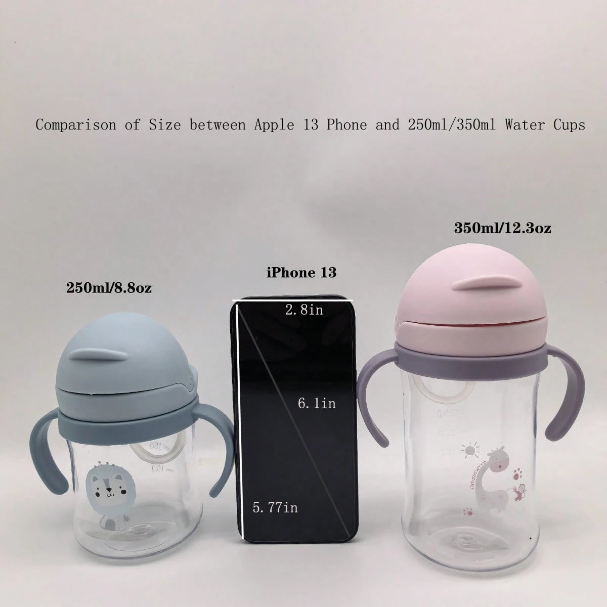 1pc Kids Water Bottle, Student Drinking Cup, Cute Water Bottle With Straw, Scaled Water Bottle, Kindergarten Suction Ball Water Bottle, Anti-Choke Straw Cup, 250ml/350ml Capacity