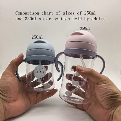 1pc Kids Water Bottle, Student Drinking Cup, Cute Water Bottle With Straw, Scaled Water Bottle, Kindergarten Suction Ball Water Bottle, Anti-Choke Straw Cup, 250ml/350ml Capacity