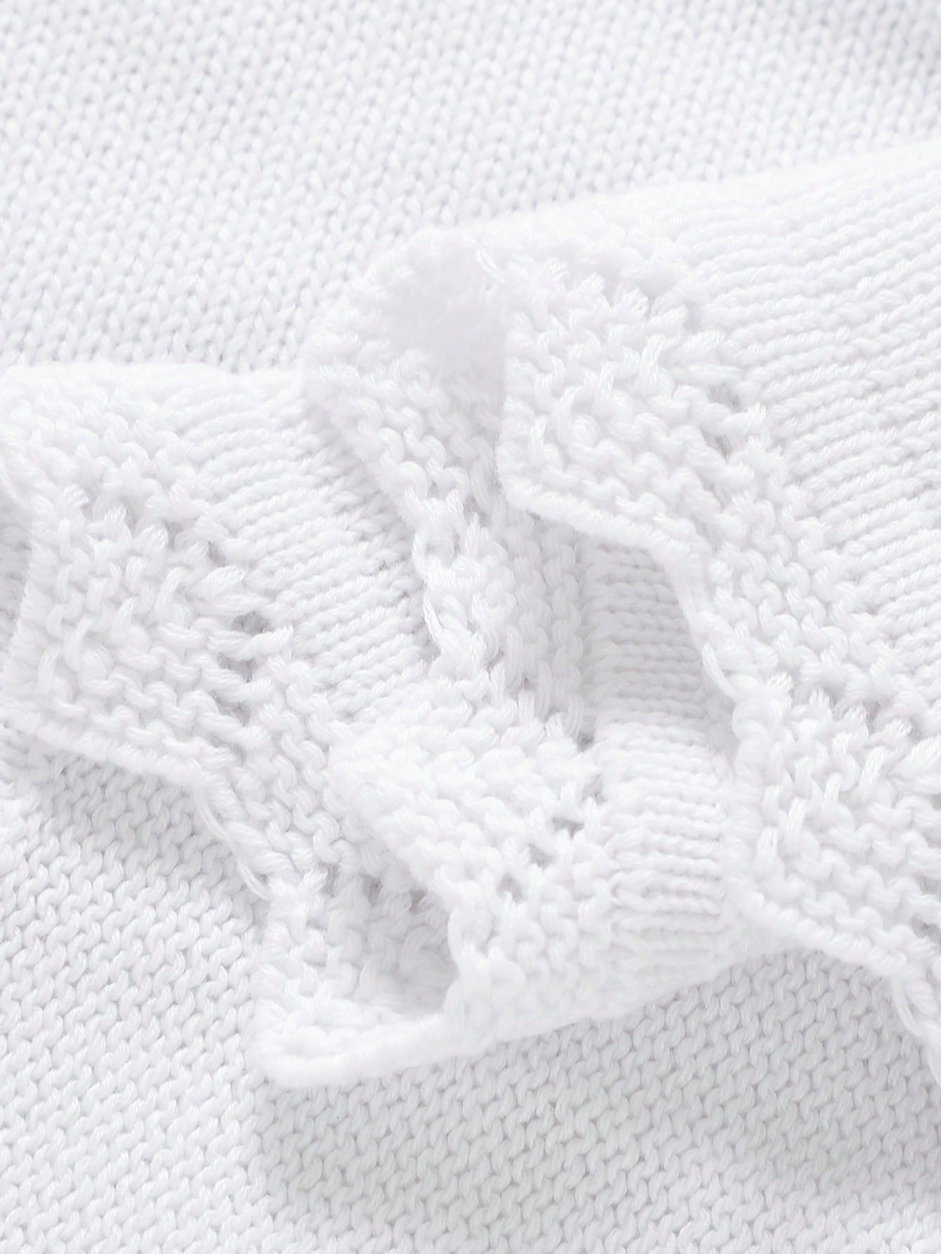 1pc Knitted Baby Blanket, Floral Embroidery Waves Edge, Soft & Simple, Suitable For Stroller, 4 Seasons Love Valentine