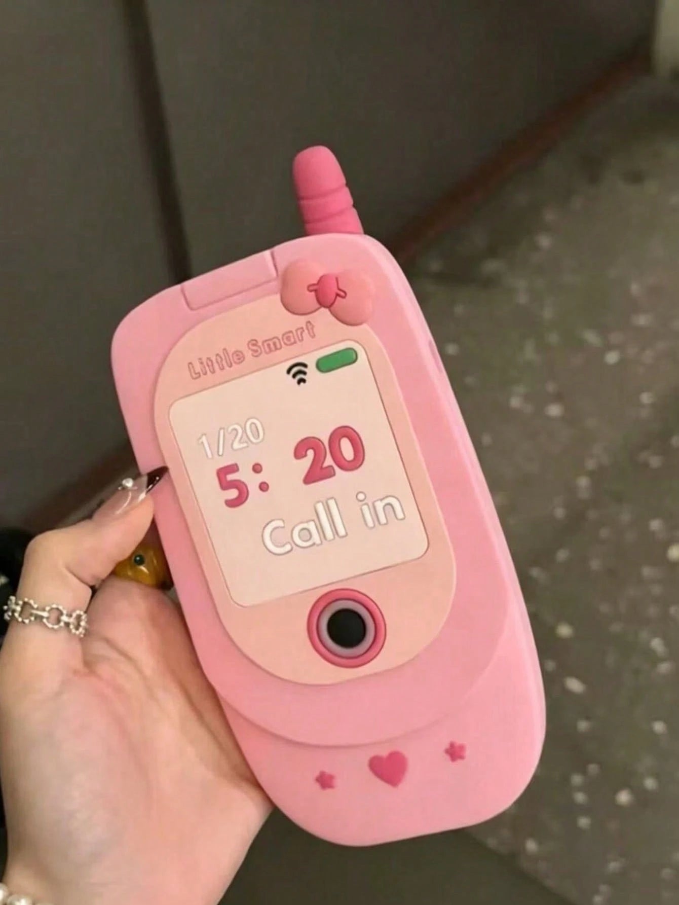 1pc Korean Style Cute 3D Glitter Pink Large Phone Model Flip Mirror Silicone Phone Case, Compatible With IPhone 16/15/14/13/12 Pro Max/11, Shockproof Soft Shell, Gift Packaging