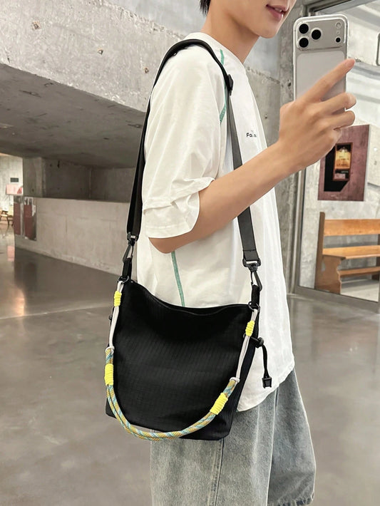 1pc Korean Style Fashion Crossbody Bag, Unisex Casual Travel Versatile Tote Bag, Large Capacity Lightweight Commuter Shoulder Bag