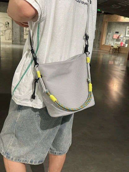 1pc Korean Style Fashion Crossbody Bag, Unisex Casual Travel Versatile Tote Bag, Large Capacity Lightweight Commuter Shoulder Bag