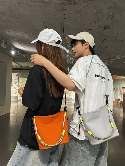 1pc Korean Style Fashion Crossbody Bag, Unisex Casual Travel Versatile Tote Bag, Large Capacity Lightweight Commuter Shoulder Bag