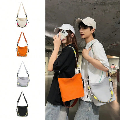 1pc Korean Style Fashion Crossbody Bag, Unisex Casual Travel Versatile Tote Bag, Large Capacity Lightweight Commuter Shoulder Bag
