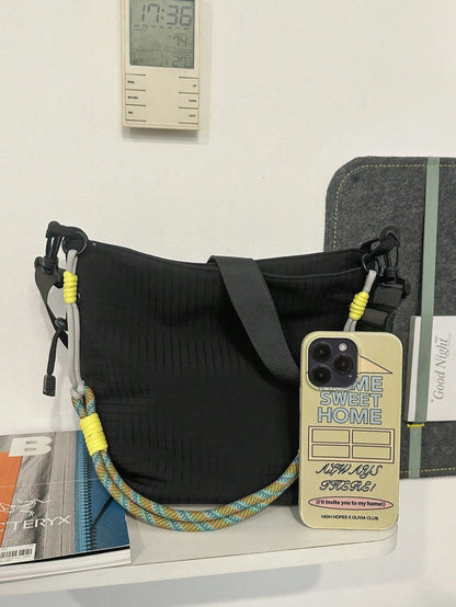1pc Korean Style Fashion Crossbody Bag, Unisex Casual Travel Versatile Tote Bag, Large Capacity Lightweight Commuter Shoulder Bag