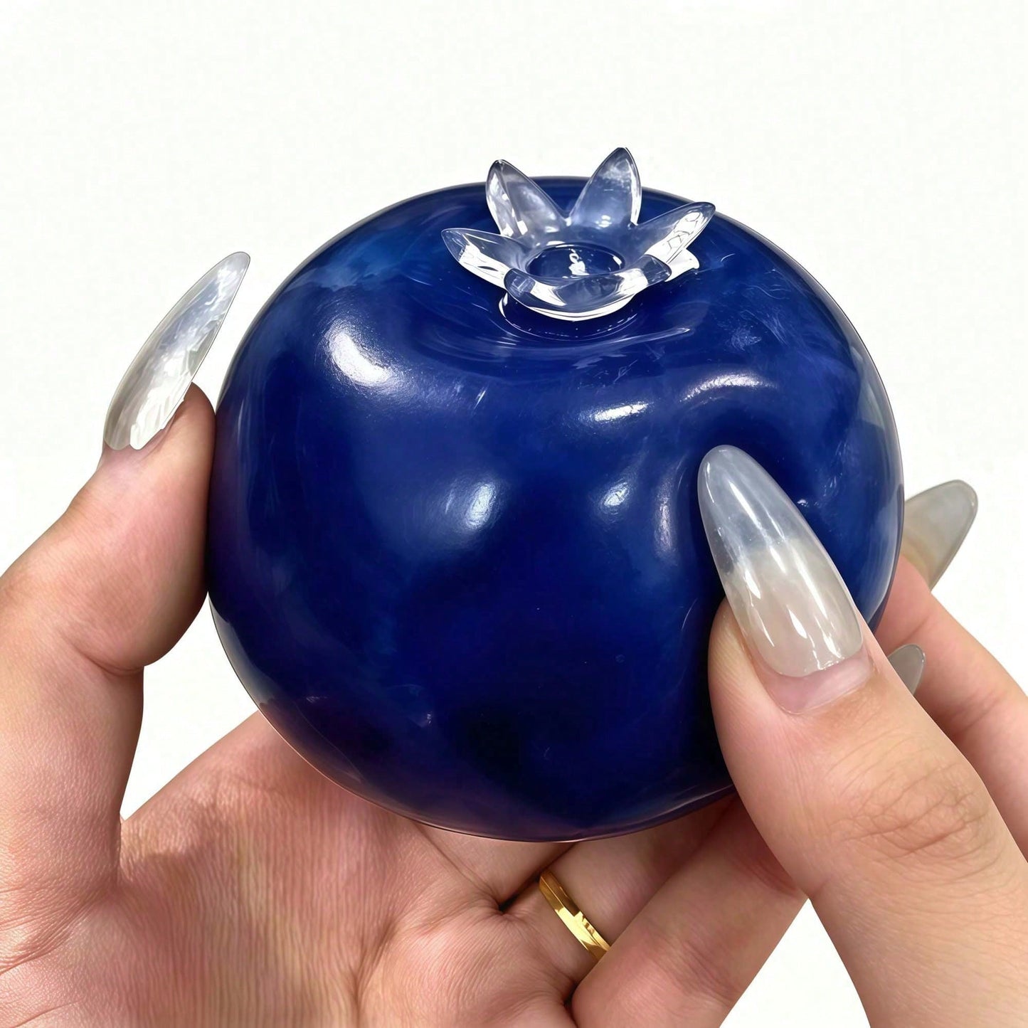 1pc Large Transparent Blueberry Squeeze Toy, Soft Rubber Slow Rebound Stress Relief Toy, Melojoy Low Rebound Tabasqueeze Viscous Sensation Toy, 5pcs Random Style And Color/ Kids Toys/ Soap/ Party B