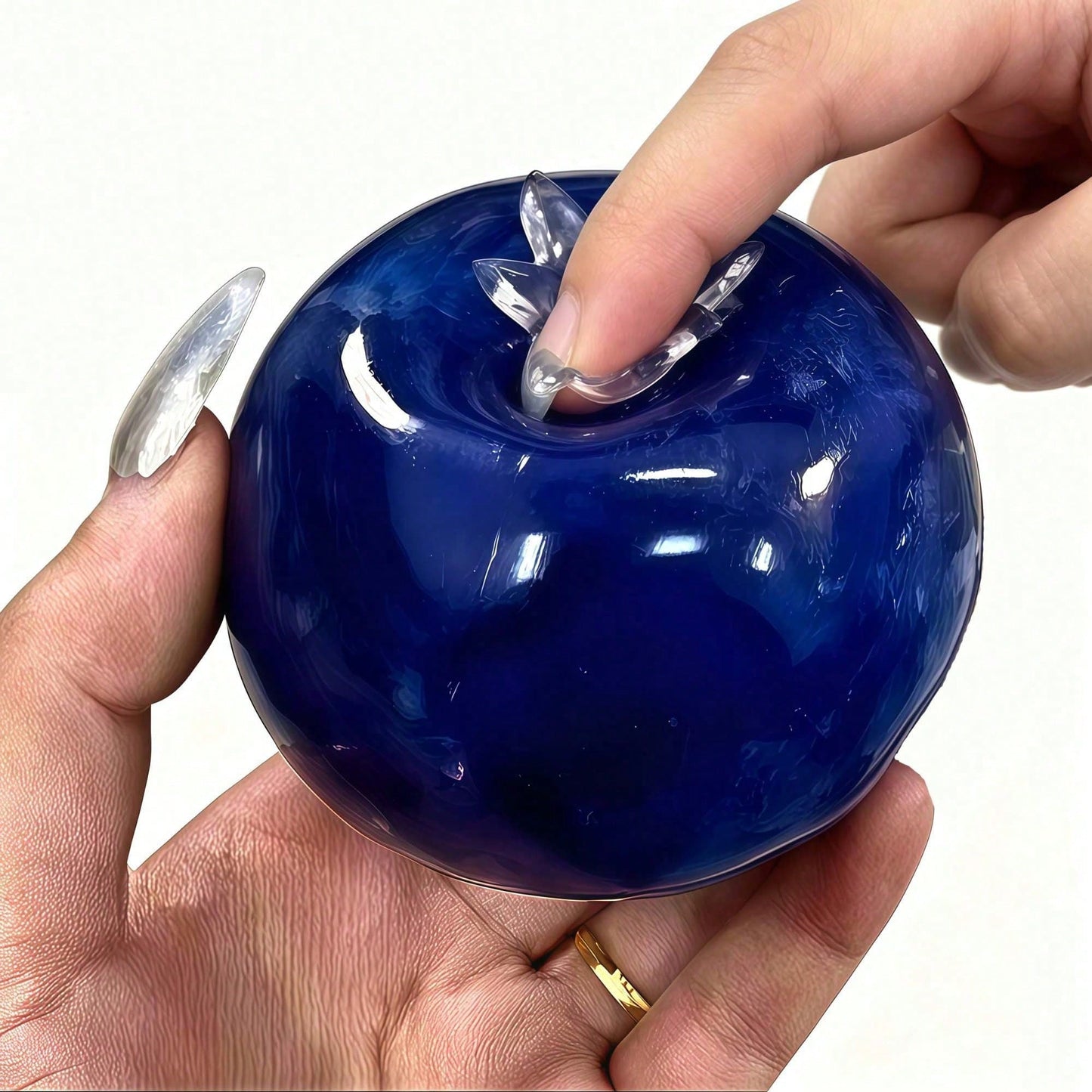 1pc Large Transparent Blueberry Squeeze Toy, Soft Rubber Slow Rebound Stress Relief Toy, Melojoy Low Rebound Tabasqueeze Viscous Sensation Toy, 5pcs Random Style And Color/ Kids Toys/ Soap/ Party B