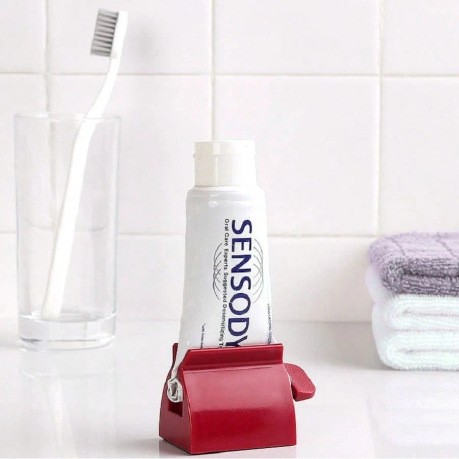 1pc Manual Rotating Toothpaste Squeezer- Toothpaste Extruder, Thickened ABS, Minimalist Style, Suitable For Toothpaste, Ointment, Hand Cream, Facial Cleanser, Etc., New Bathroom Tool