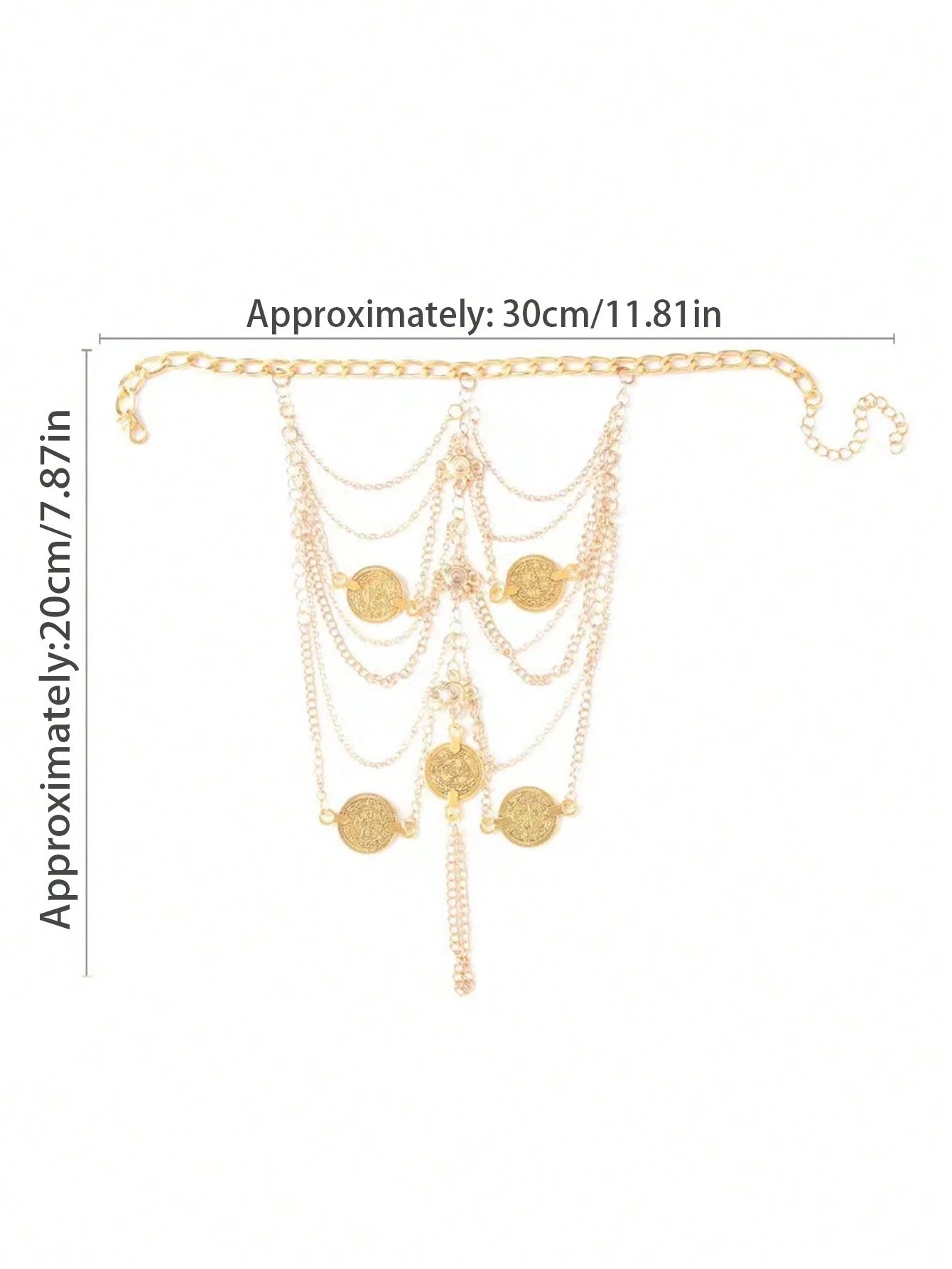 1pc Metal Multi-Layer Tassel Anklet- Vintage Fashion Chain Foot Jewelry For Cosplay & Dance