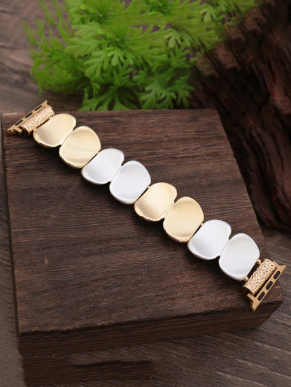 1pc Minimalist Elegant Sequin Bracelet Watch Band Compatible With Apple Watch, Fashionable Women's Elastic Chain Wristband For Apple Watch