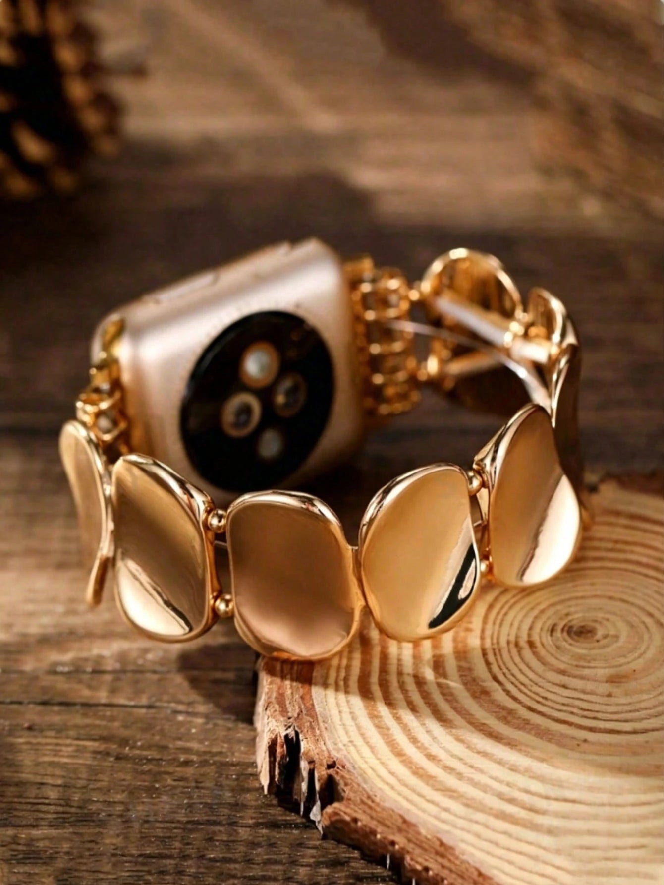 1pc Minimalist Elegant Sequin Bracelet Watch Band Compatible With Apple Watch, Fashionable Women's Elastic Chain Wristband For Apple Watch