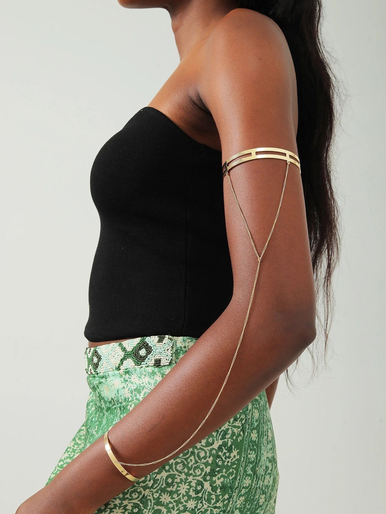1pc Minimalist Metal Chain Adjustable Cuff Bracelet