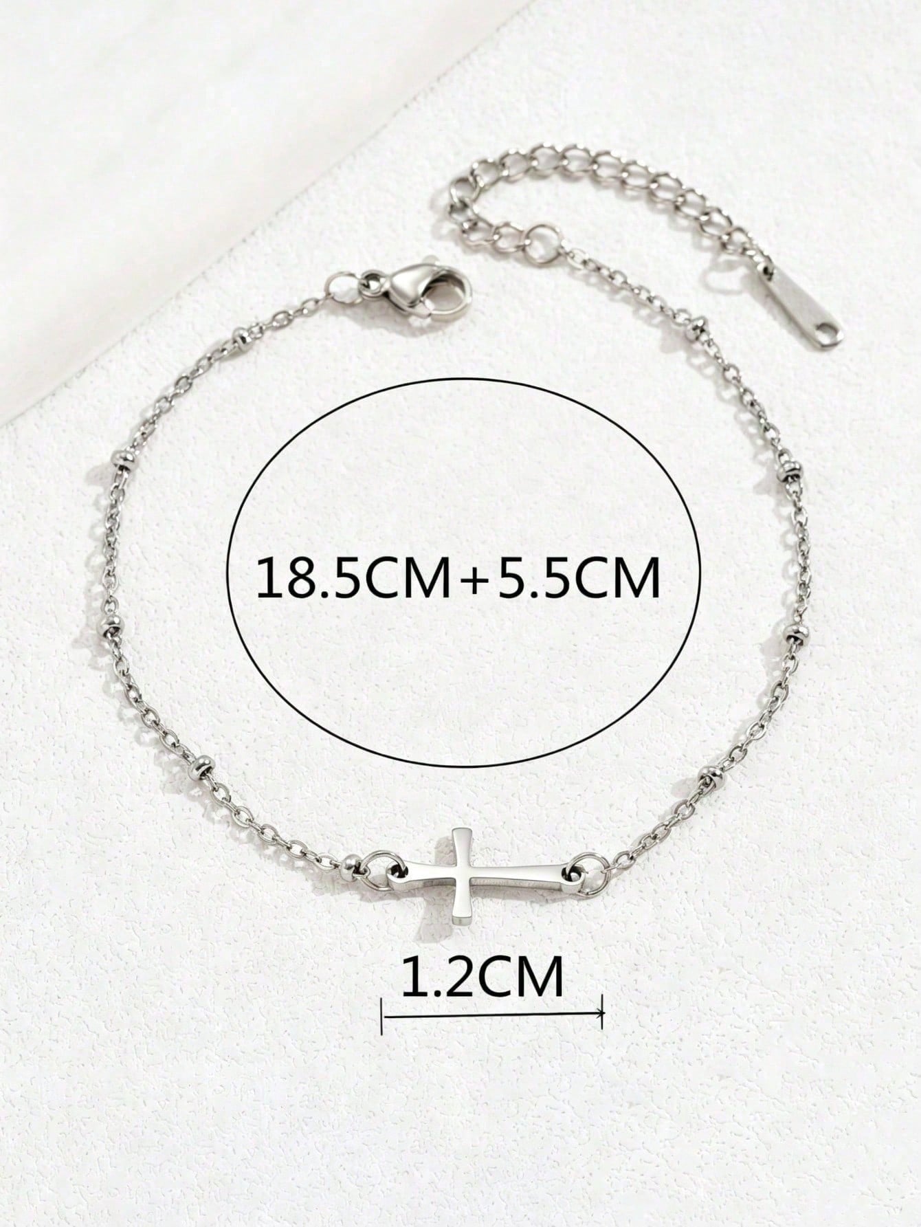 1pc Minimalist Style Cross Anklet, Versatile Cross Design, Suitable For Women's Daily Or Party Wear, Also Can Be Given As A Gift.