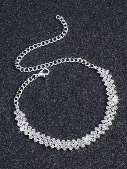 1pc Minimalist Style Cross Anklet, Versatile Cross Design, Suitable For Women's Daily Or Party Wear, Also Can Be Given As A Gift.