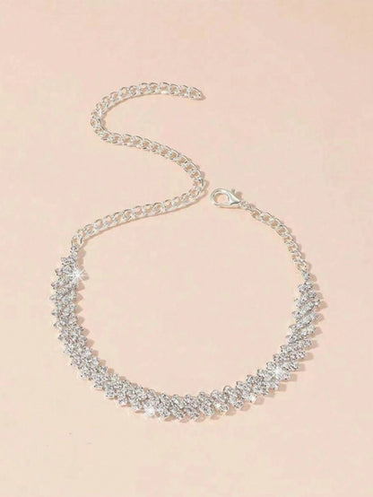 1pc Minimalist Style Cross Anklet, Versatile Cross Design, Suitable For Women's Daily Or Party Wear, Also Can Be Given As A Gift.