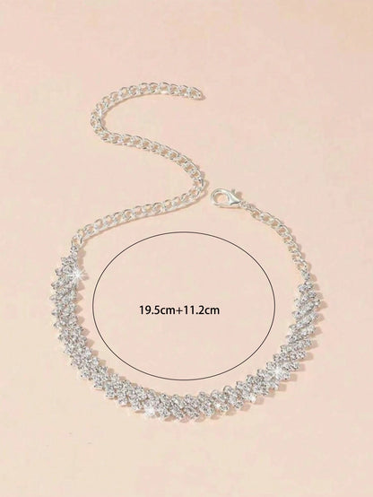 1pc Minimalist Style Cross Anklet, Versatile Cross Design, Suitable For Women's Daily Or Party Wear, Also Can Be Given As A Gift.
