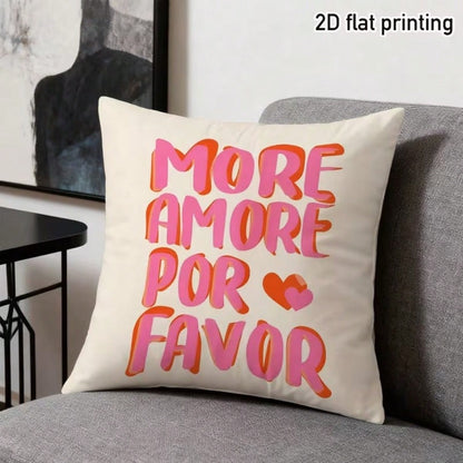 1pc Modern Minimalist Inspirational Quote Throw Pillow Cover, "Today Is A Beautiful Day" Letter Cushion Cover, 18" X 18", Vibrant Yellow With Red And Pink Accents, Suitable For Sofa And Living Room De