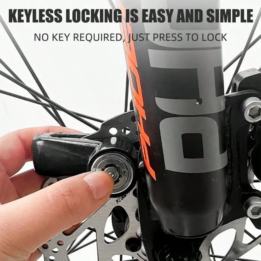 1pc Motorcycle/Bicycle Disc Brake Lock- Anti-Theft Manual Knob Lock, Suitable For Bicycle, Motorcycle, Electric Scooter, Tricycle, Corrosion-Resistant ABS/Zinc Alloy Material, Compact Design, Suitabl