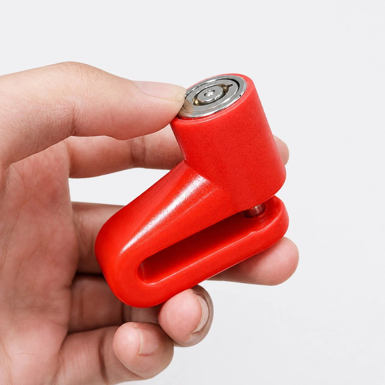 1pc Motorcycle/Bicycle Disc Brake Lock- Anti-Theft Manual Knob Lock, Suitable For Bicycle, Motorcycle, Electric Scooter, Tricycle, Corrosion-Resistant ABS/Zinc Alloy Material, Compact Design, Suitabl