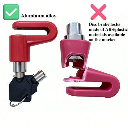 1pc Motorcycle/Bicycle Disc Brake Lock- Anti-Theft Manual Knob Lock, Suitable For Bicycle, Motorcycle, Electric Scooter, Tricycle, Corrosion-Resistant ABS/Zinc Alloy Material, Compact Design, Suitabl