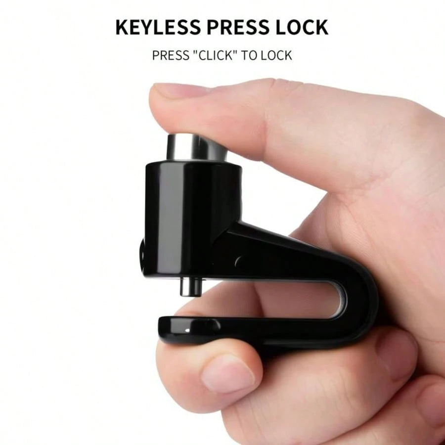 1pc Motorcycle/Bicycle Disc Brake Lock- Anti-Theft Manual Knob Lock, Suitable For Bicycle, Motorcycle, Electric Scooter, Tricycle, Corrosion-Resistant ABS/Zinc Alloy Material, Compact Design, Suitabl