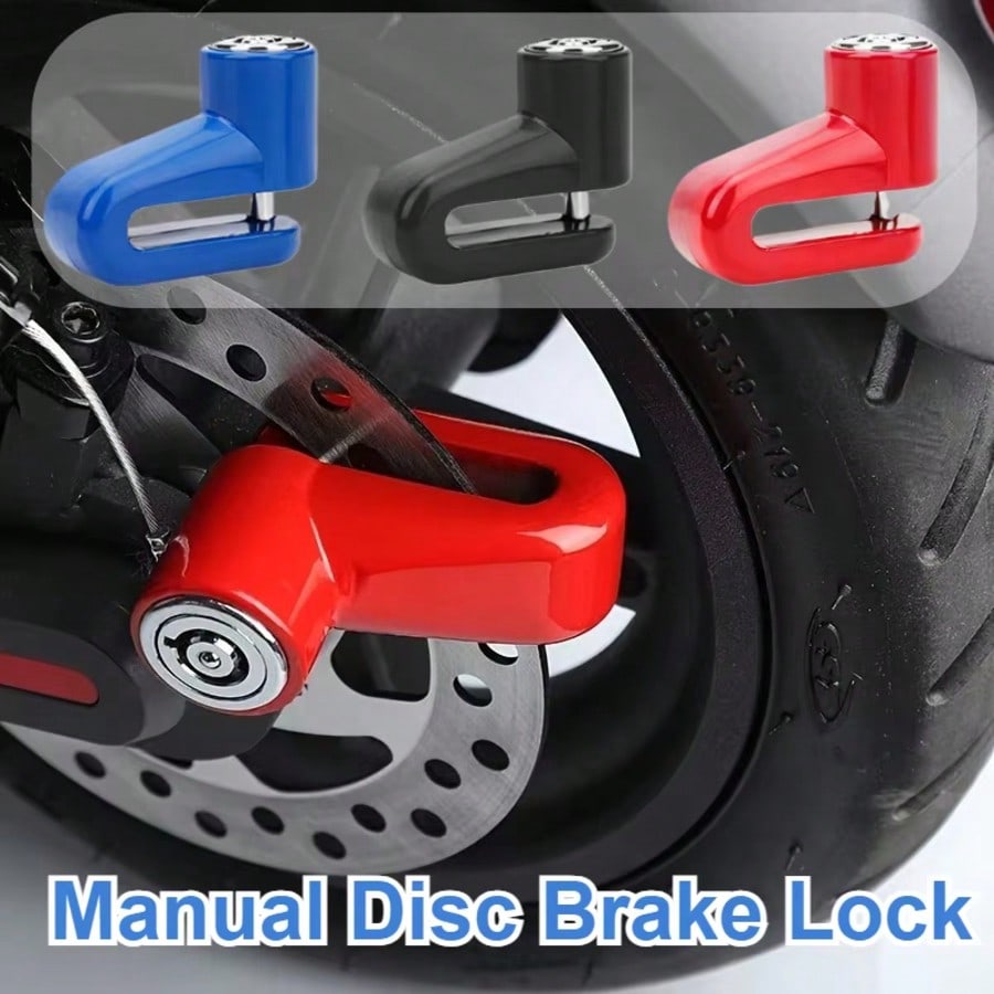 1pc Motorcycle/Bicycle Disc Brake Lock- Anti-Theft Manual Knob Lock, Suitable For Bicycle, Motorcycle, Electric Scooter, Tricycle, Corrosion-Resistant ABS/Zinc Alloy Material, Compact Design, Suitabl