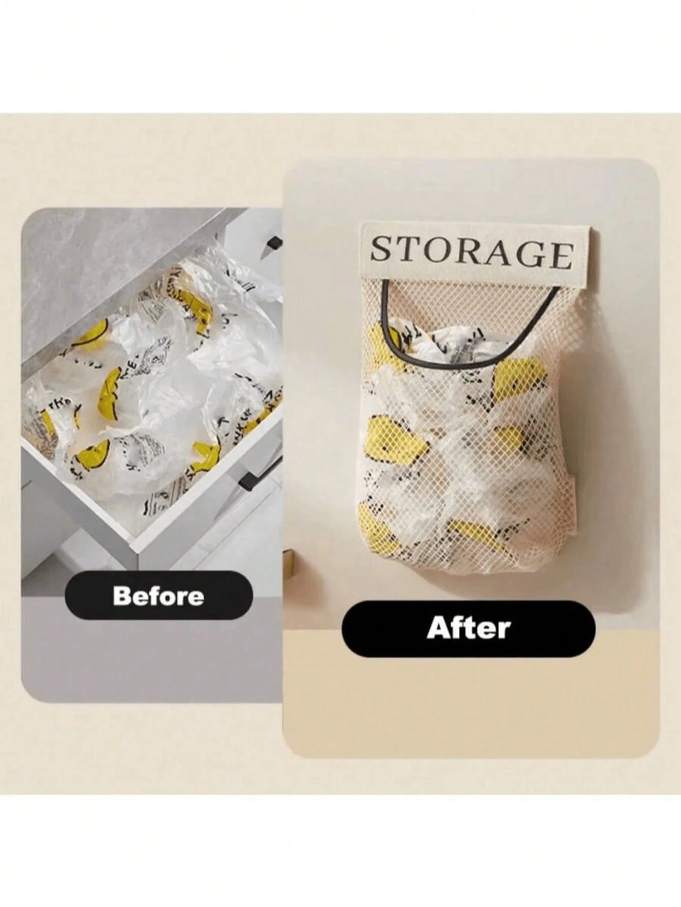 1pc Multi-Function Bag Dispenser, Portable Retractable Bag Holder, Reusable Wall-Mounted Shopping Bag/Trash Bag Storage Rack, Plastic Bag Storage Rack, Large Capacity Wall-Mounted Plastic Bag Holder