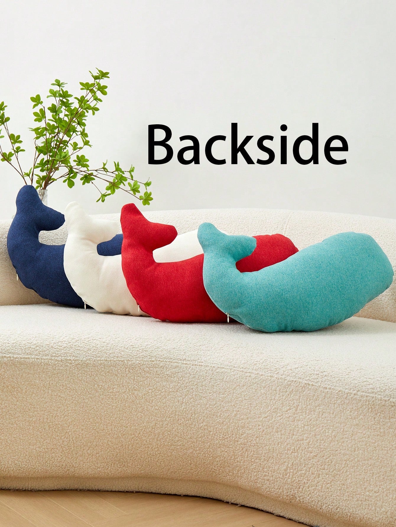1pc Navy Blue Embroidered Whale Shaped Decorative Pillow Cover, Suitable For Indoor Decoration, Odd-Shaped Pillow Cover For All Seasons, Sold Without Insert