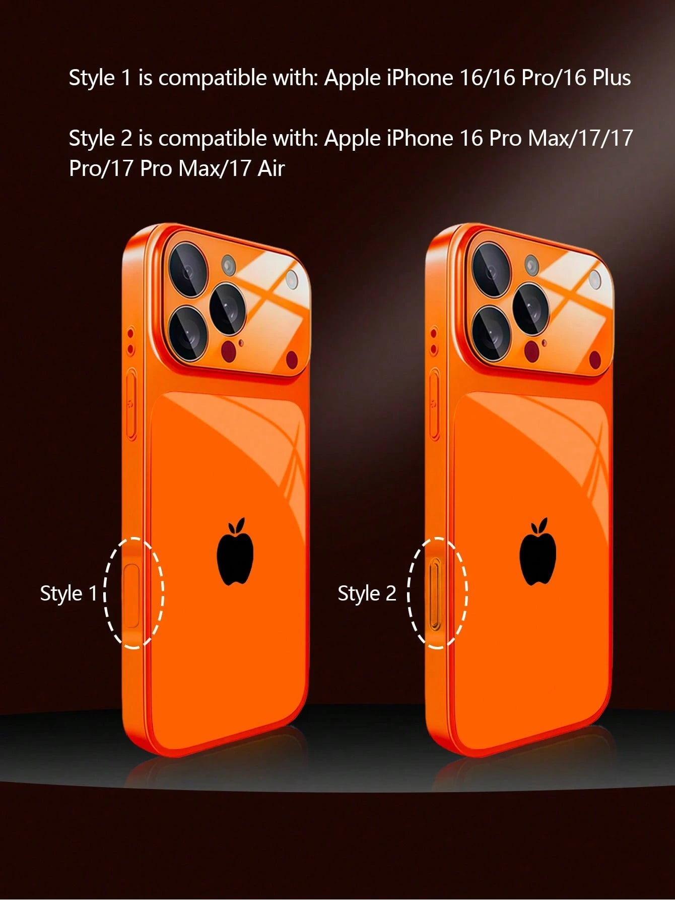 1pc New Business Style Minimalist Black Apple Logo Luxury Large Window Tempered Glass Camera Protection Phone Case Compatible With IPhone 17/17Pro/17ProMax/17Air/16/16Pro/16ProMax/16Plus/15/15Plus/15P
