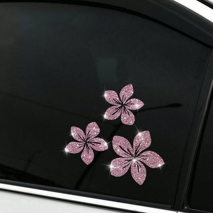 1pc Of Sparkling Floral Car Decals- Reflective Vinyl Stickers For Vehicle Body, Windows, Bumpers & Laptops