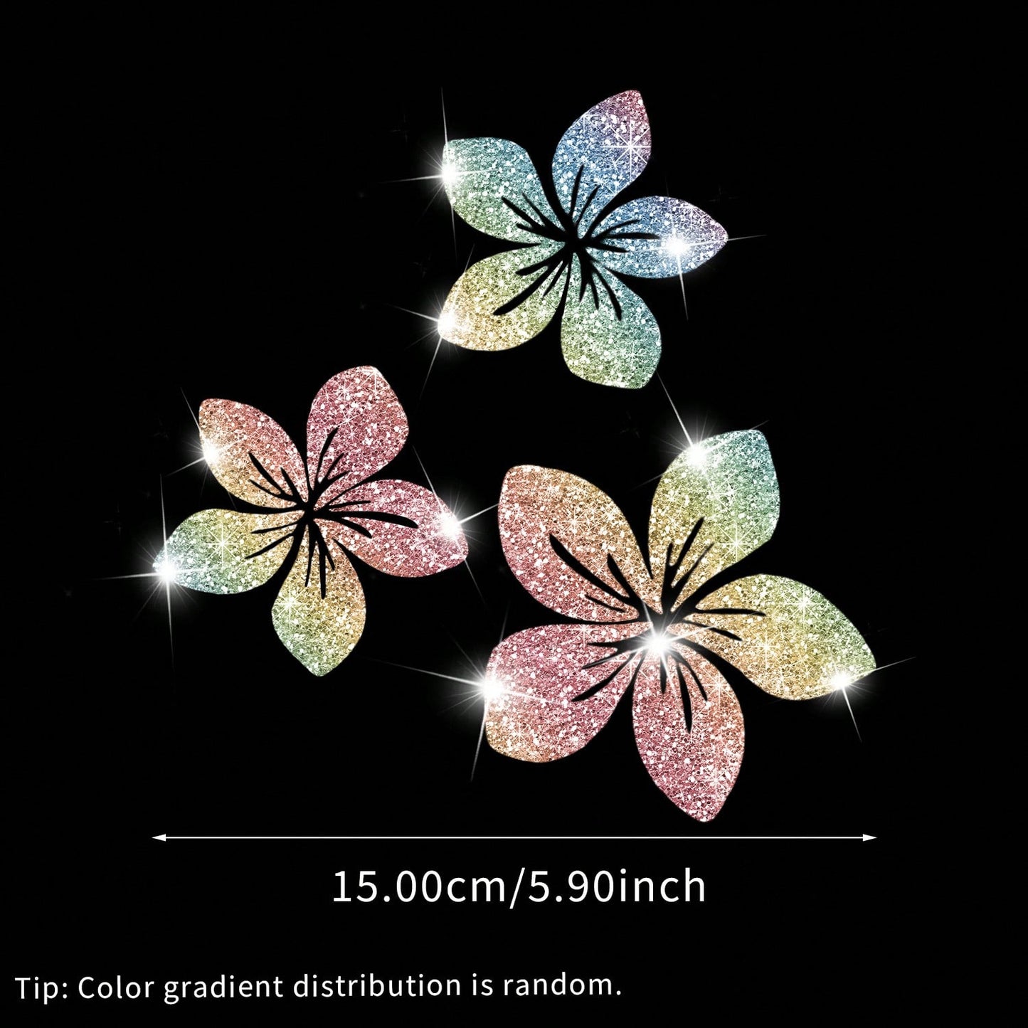 1pc Of Sparkling Floral Car Decals- Reflective Vinyl Stickers For Vehicle Body, Windows, Bumpers & Laptops